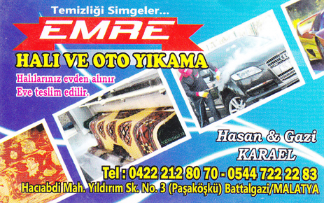 EMRE HALI VE OTO YIKAMA MALATYA PAŞAKÖŞKÜNDE HİZMETE GİRDİ