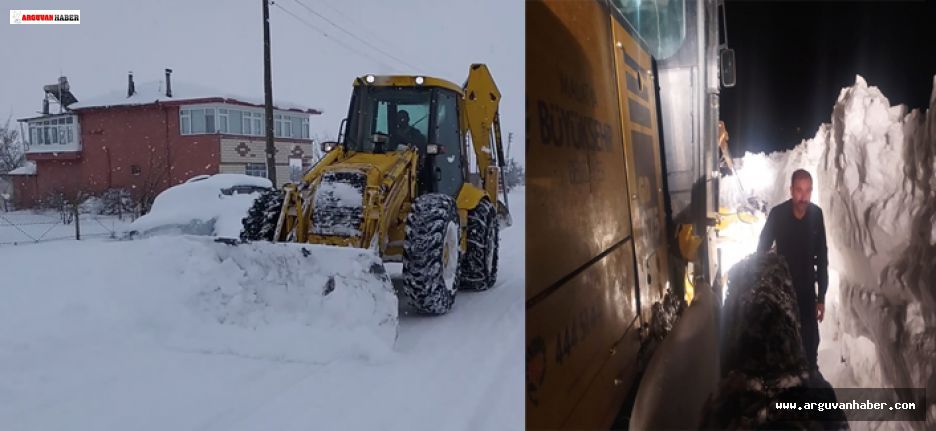 ARGUVANDA KARDAN KAPANAN YOLLARI AÇMA ÇALIŞMALARI DEVAM EDİYOR