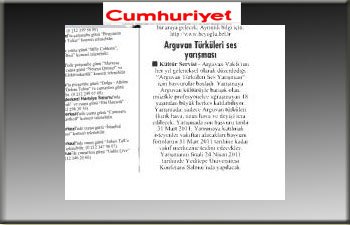 ARGUVAN TÜRKÜLERİ SES YARIŞMASI DUYURUSU CUMHURİYETTE 