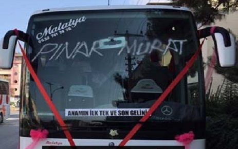 ARGUVANLI MURAT KARAEL GELİN ARABASI OLARAK YOLCU OTOBÜSÜNÜ TERCİH ETTİ