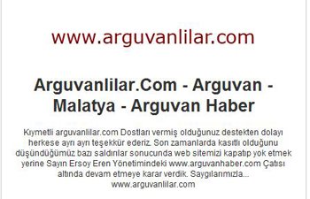 ARGUVANLILAR.COM WEB SİTESİ YAYININI DURDURMA KARARI ALDI 