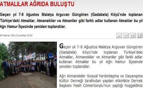 ATMALILARIN AĞRI  BULUŞMASI TÜRKİYEM TV' DE YAYINLANACAK  