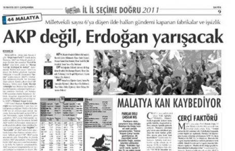 CUMHURİYET GAZETESİNDE SEÇİME DOĞRU MALATYA 