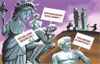 KAZMALAR SANATA KALKTI-İNSANLIK ANITI YIKILIYOR