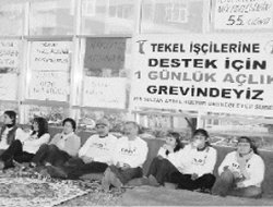 TEKEL İŞÇİLERİNİN SÜRESİZ AÇLIK GREVİ DEVAM EDİYOR