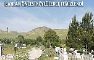 EYMİRLİLER BAYRAM ÖNCESİ MEZARLIK OTLARINI TEMİZLEDİLER 