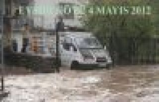 EYMİR KÖYÜNDE YAĞMUR SONRASI SU BASKINI GÖRÜNTÜSÜ