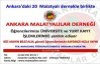ÜNİVERSİTE ÖĞRENCİLERİNE ANKARA MALATYALILAR...
