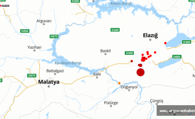 SİVRİCE DEPREMİ MALATYA VE ARGUVANDA'DA HİSSEDİLDİ